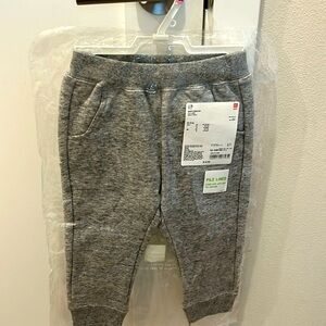 NWT Uniqlo grey lined sweatpants, 18-24 months